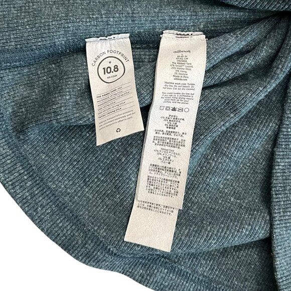 Allbirds The Ribbed Tank Blue L Minimalist Capsule Breathable Tencel Wool Hemp - Picture 4 of 6